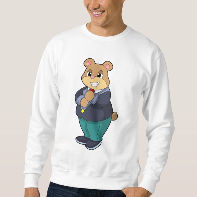 Bär als Bär mit Anzug Sweatshirt (Vorderseite)