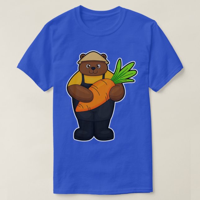 Bär als Bauer mit fauler Farbe T-Shirt (Design vorne)