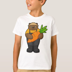 Bär als Bauer mit Karotte T-Shirt