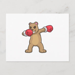 Bär als Boxer beim Boxen & Hip Hop Dance Dab Postkarte