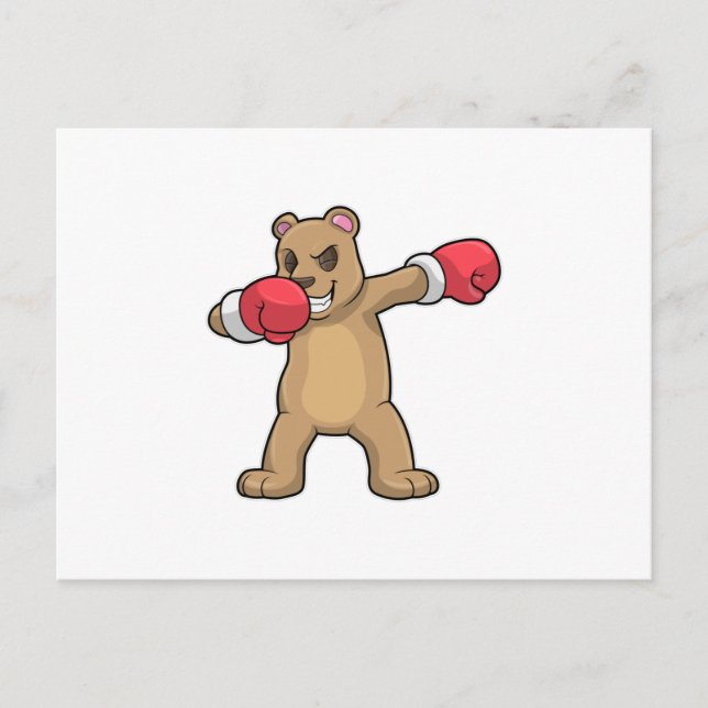 Bär als Boxer beim Boxing & Hip Hop Dance Dab Postkarte (Vorderseite)