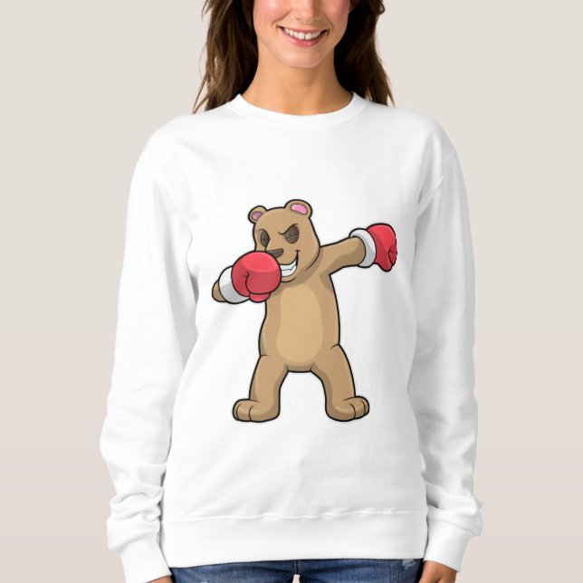 Bär als Boxer beim Boxing & Hip Hop Dance Dab Sweatshirt (Vorderseite)