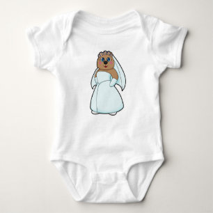Bär als Braut mit dem Tod von Blume Baby Strampler