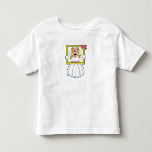 Bär als Braut mit Hochzeitskleid & Bilderrahmen. Kleinkind T-shirt