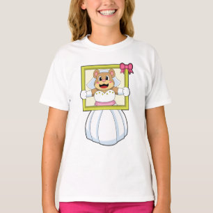 Bär als Braut mit Hochzeitskleid & Bilderrahmen.p T-Shirt