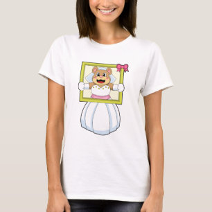 Bär als Braut mit Hochzeitskleid & Bilderrahmen.p T-Shirt