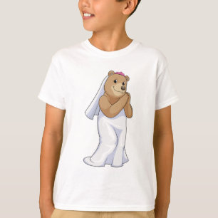 Bär als Braut mit Schleier T-Shirt
