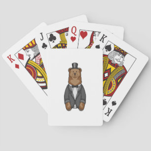 Bär als Bräutigam mit Jacke Spielkarten