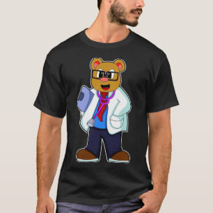 Bär als Doktor mit Stethoskop T-Shirt