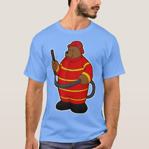 Bär als Feuerwehrmann mit Schlauch T-Shirt