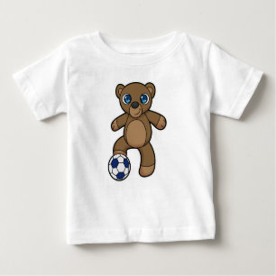 Bär als Fußballspieler mit Fußball Baby T-shirt