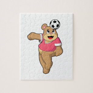 Bär als Fußballspieler mit Fußball.PNG Puzzle