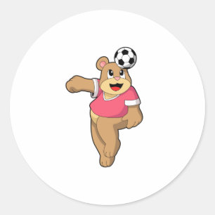 Bär als Fußballspieler mit Fußball.PNG Runder Aufkleber