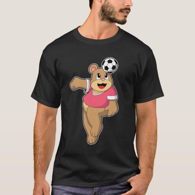 Bär als Fußballspieler mit Fußball.PNG T-Shirt (Vorderseite)