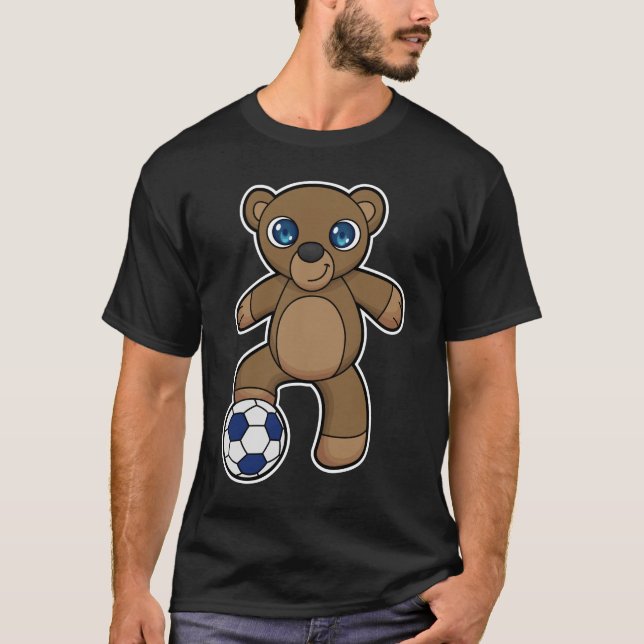 Bär als Fußballspieler mit Fußball T-Shirt (Vorderseite)