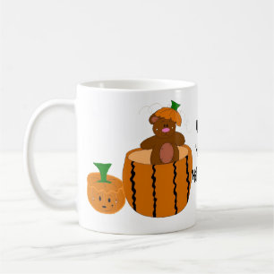 Bär als Kürbis verkleidet Kaffeetasse