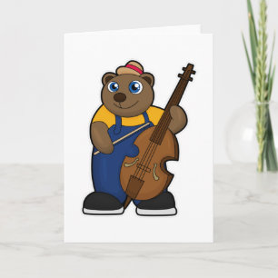 Bär als Musiker mit Gitarre Karte