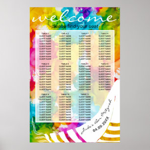 Bar an Bat Mitzvah farbenfrohe Tallit Sitzkarte Poster