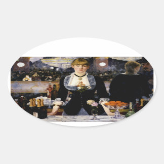 Bar an der Folies-Bergere, 1881-82 Ovaler Aufkleber