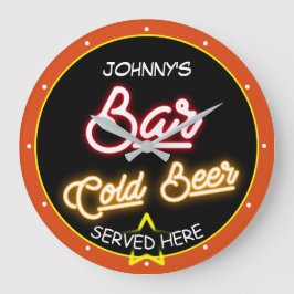 Bar Any Name Imitats Need Red Gold Black Orange Re Große Wanduhr