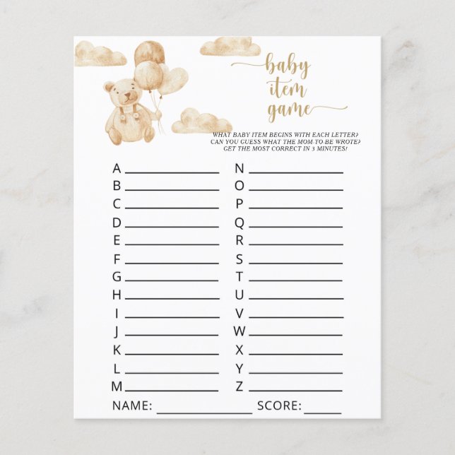 Bär auf Ballons \ Baby Item Game (Vorderseite)