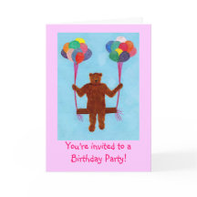 Bär auf Balloon Swing Geburtstagsparty für Kinder