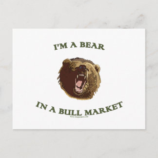 Bär auf dem Bullenmarkt Postkarte