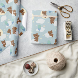 Bär auf dem Moon Baby Boy Wrapping Paper Geschenkpapier