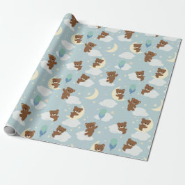 Bär auf dem Moon Baby Boy Wrapping Paper Geschenkpapier