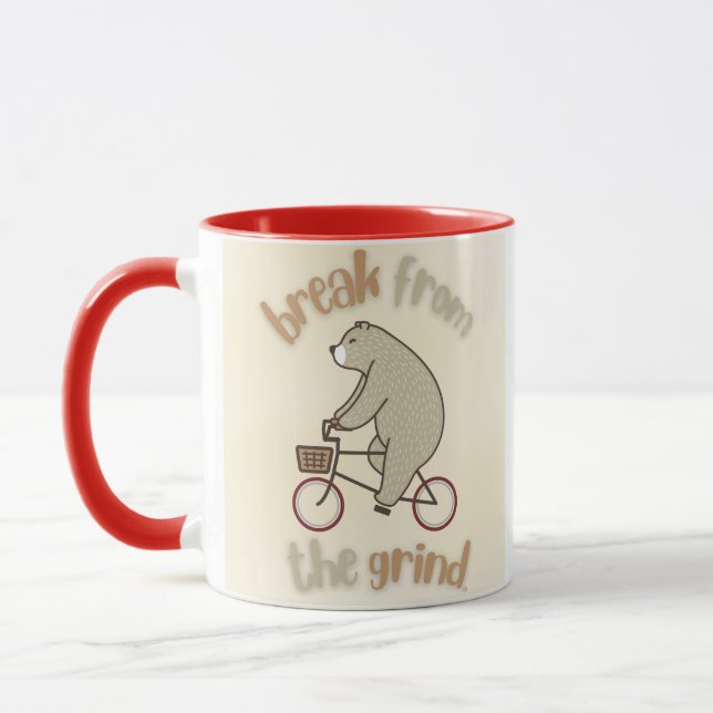Bär auf einem Bike-BFTG-Kaffee-Tasse Tasse (Links)