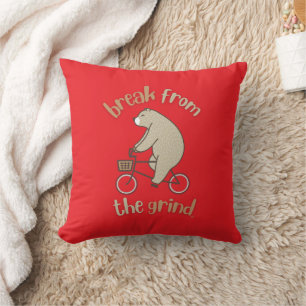 Bär auf einem Fahrrad BFTG Kissen