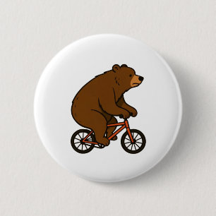 Bär auf einem Fahrrad – Wilde Fahrt Vibes Button