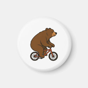 Bär auf einem Fahrrad – Wilde Fahrt Vibes Magnet
