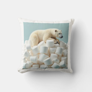 Bär auf einem Haufen Marshmallows Kissen