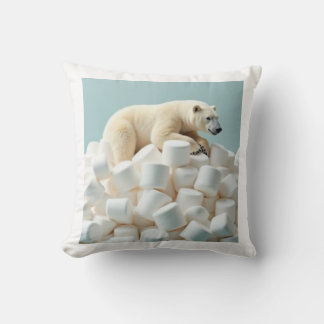 Bär auf einem Haufen Marshmallows Kissen
