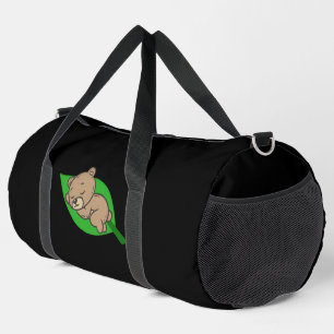 Bär auf großem Blatt Duffle Bag