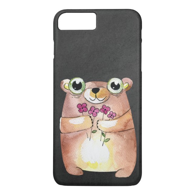 Bär auf Schultafel Case-Mate iPhone Hülle (Rückseite)