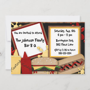 Bar B Q Picnic Party Einladungen Ankündigung