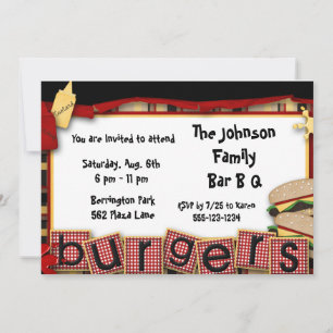 Bar B Q Picnic Party Einladungen Ankündigung
