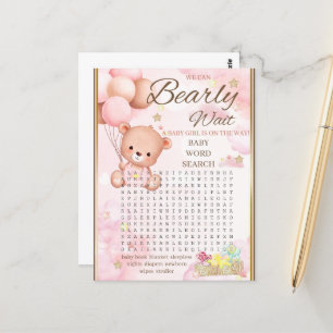 Bär-Baby-Dusch-Spiel für Mädchen Postkarte