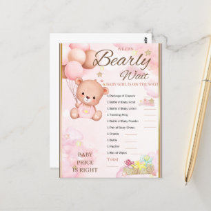 Bär-Baby-Dusch-Spiel für Mädchen Postkarte