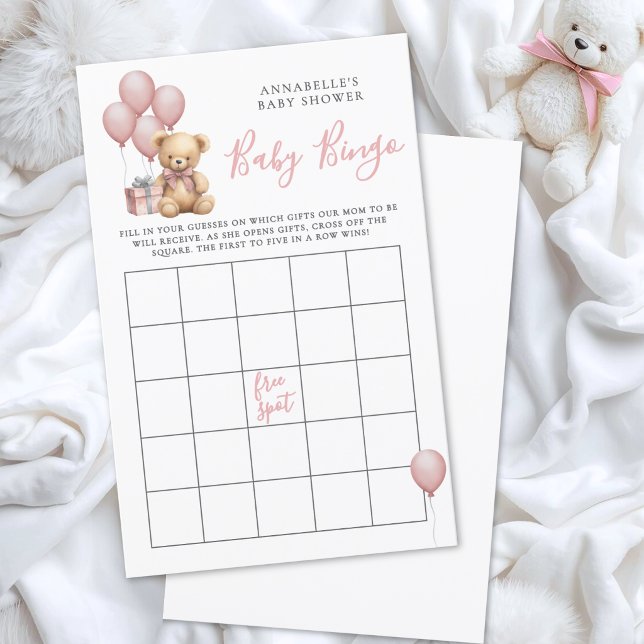 Bär-Baby-Party-Bingo-Spiel (Bear Baby Shower Bingo Game)