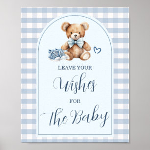 Bär Baby Schuhe Blau Gingham Hinterlassen Sie Ihre Poster