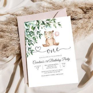 Bär-Ballon Erster Geburtstag Einladung