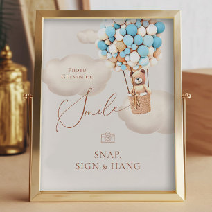 Bär-Ballon-Foto-Gästebuch-Sign-Hang-Schild Fotodruck