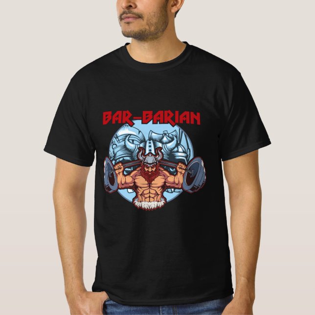 Bar Barian Fitness Übung Cool Barbarian Gym T-Shirt (Vorderseite)