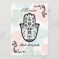 Bar Bat Bnai Hamsa Bäume des Lebens Mitzvah Einlad