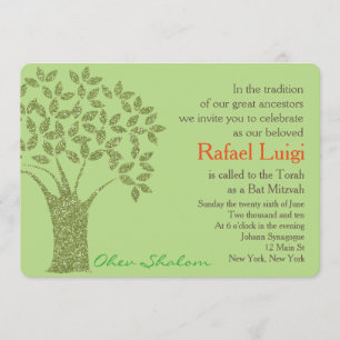 Bar Bat Bnai Tree of Life Mitzvah Einladung
