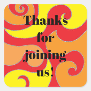 Bar Bat Mitzvah 60er Jahre Stickerei Platz Quadratischer Aufkleber