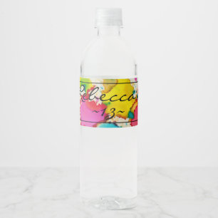 Bar Bat Mitzvah Confetti Wasserflasche Wasserflaschenetikett